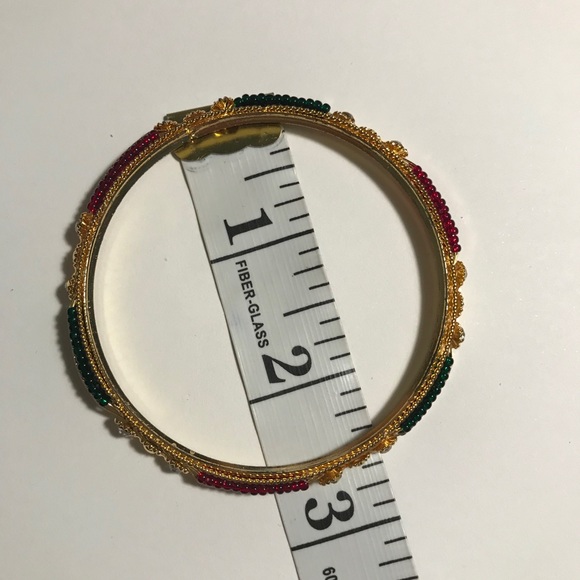 Vintage bracelet with colored red green, - Picture 7 of 7